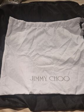 Jimmy Choo White Logo Drawstring Dust Bag